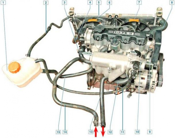 Система охлаждения двигателя Chevrolet Lanos